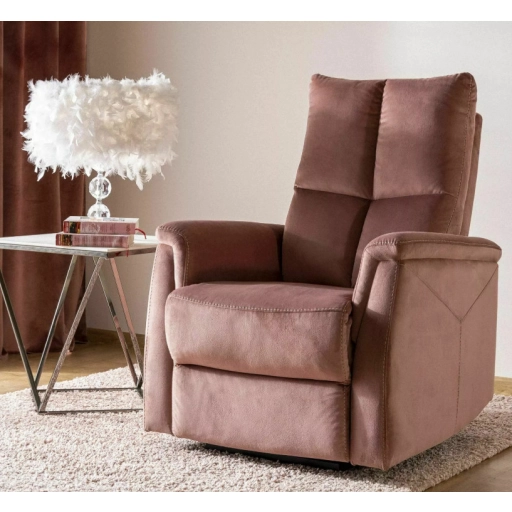 Neptun dönthető bársony fotel antik rózsaszín