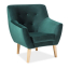 Nordic 1 bársony fotel zöld