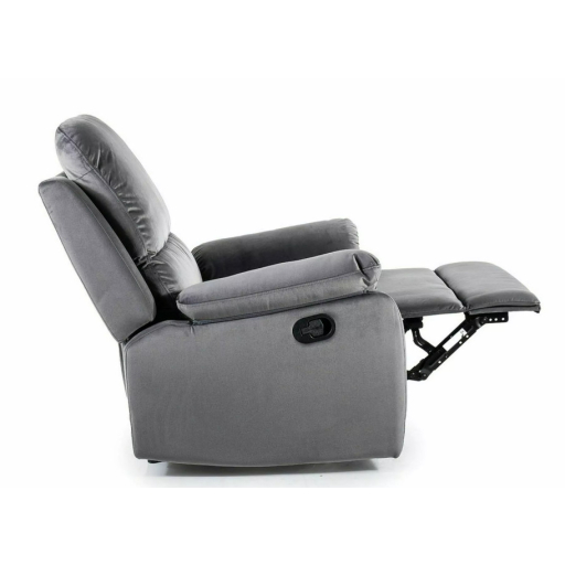 Spencer-1 dönthető bársony fotel szürke