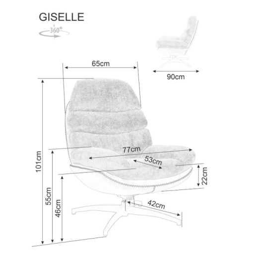 Giselle forgófotel szürke