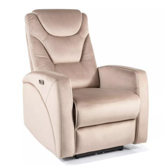 Kronos dönthető bársony fotel sötét bézs