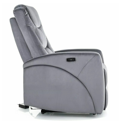 Kronos dönthető bársony fotel szürke