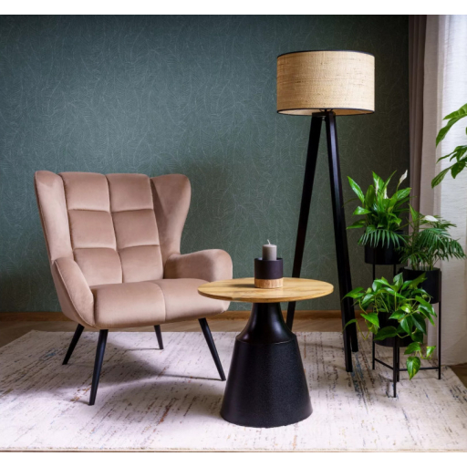 Louis bársony fotel bézs