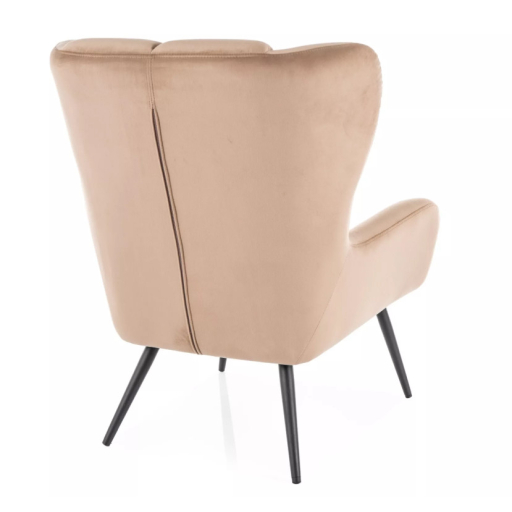 Louis bársony fotel bézs