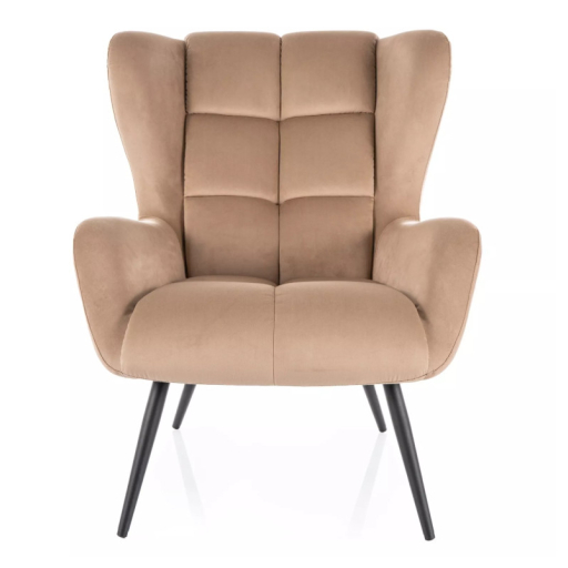 Louis bársony fotel bézs