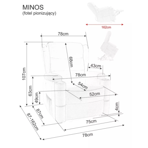 Minos Raven dönthető fotel szürke