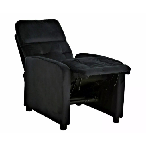 Otus dönthető bársony fotel fekete